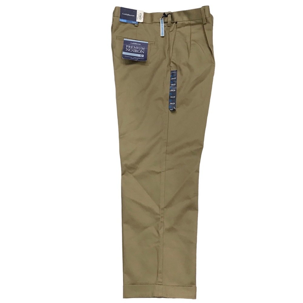 Croft & Barrow Classic Fit Pleated Khaki Casual Pants Size 34 NWT Office Casual - Picture 8 of 8